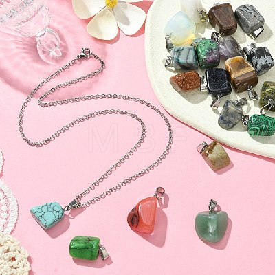 DIY Natural & Synthetic Mixed Gemstone Pendant Necklaces Making Kits DIY-YW0008-91-1