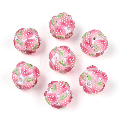 Fruit Round Resin Beads RESI-T059-03I-1