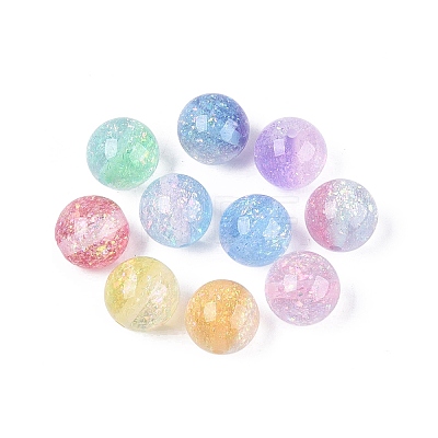Transparent Resin & Paillette Beads RESI-Q234-06-1