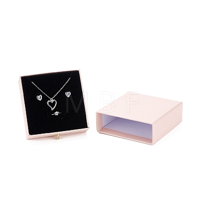 Square Paper Drawer Jewelry Set Box LS-CON-C011-03B-05-1