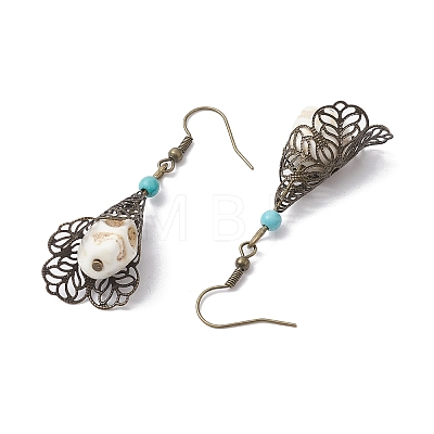 Synthetic Turquoise Dangle Earrings EJEW-JE05793-1