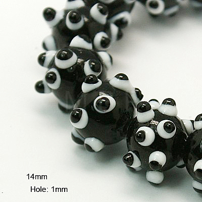 Handmade Bumpy Lampwork Beads Strands LAMP-G050-M-1