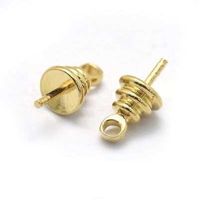 Brass Cup Pearl Peg Bails Pin Pendants KK-L184-17C-1