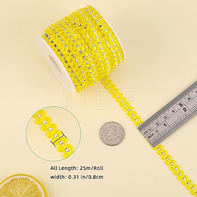 25M Metallic Yarn Lace Ribbons OCOR-GF0003-09H-1