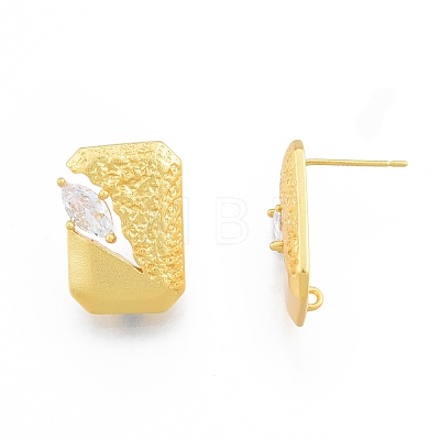 Rack Plating Brass Stud Earring Finding KK-F841-10MG-1