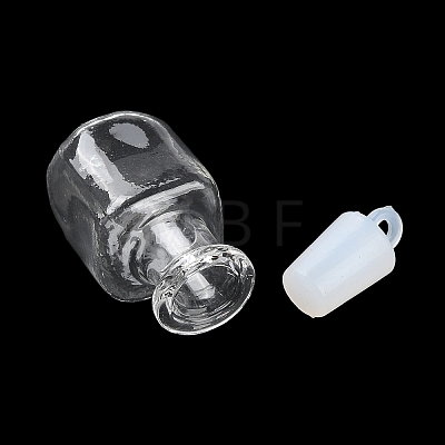 Clear Glass Wishing Bottle Pendants GLAA-A010-01F-1