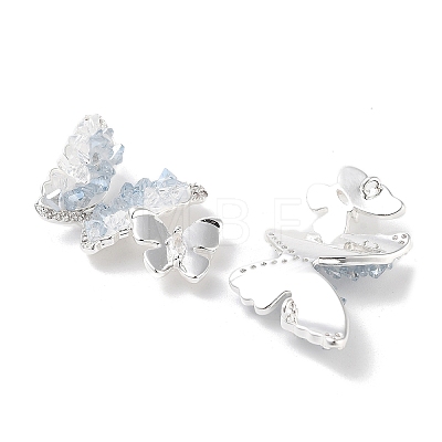 Natural Crystal Quartz Butterfly Links KK-B102-15S-1