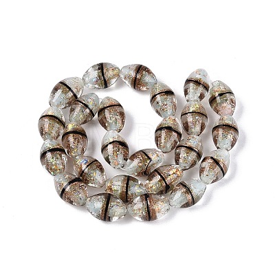 Two Tone Color Handmade Foil Glass Beads FOIL-Q001-01F-1