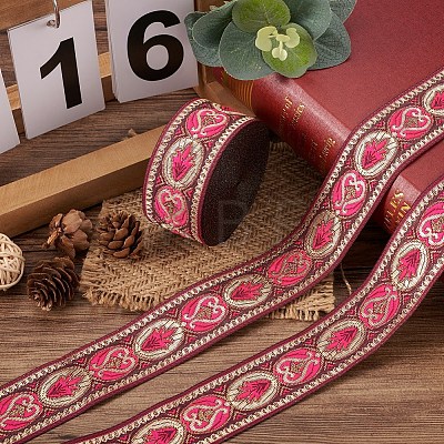Ethnic Style Embroidery Polyester Ribbons SK-TAC0001-01-1