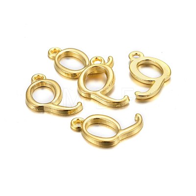 Golden Plated Alloy Letter Pendants PALLOY-J718-01G-Q-1