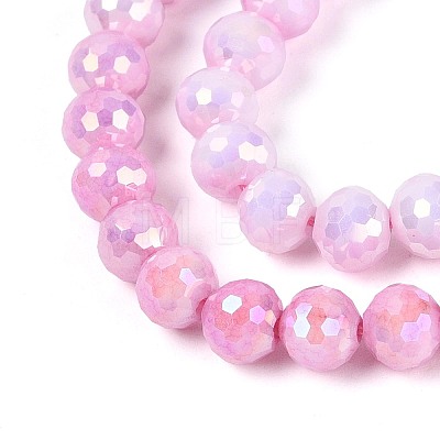 Anti-Tarnish Electroplate Glass Beads Strands X-GLAA-N056-6mm-08-1