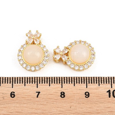 Brass Micro Pave Clear Cubic Zirconia Pendants KK-D228-01G-02-1