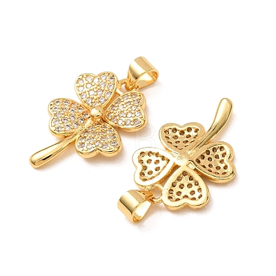 Brass Micro Pave Cubic Zirconia Pendants CU-CBA2F11-20C-G-1