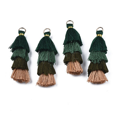 Polycotton(Polyester Cotton) Layered Tassel Big Pendant Decorations FIND-T052-16-14-1