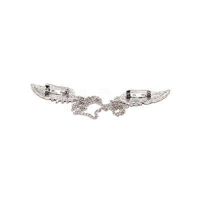 Men's Crystal Wings Scarf Collar Brooch Lapel Pin JEWB-WH0022-22B-1