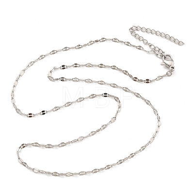 Brass Dapped Chains Necklaces for Women NJEW-D302-23P-1