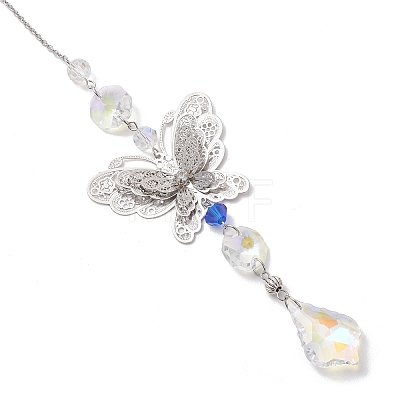Glass Teardrop Hanging Suncatchers HJEW-JM04755-01-1
