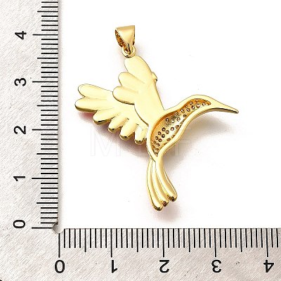 Rack Plating Brass Micro Pave Cubic Zirconia Enamel Pendants X-KK-L226-002G-02-1