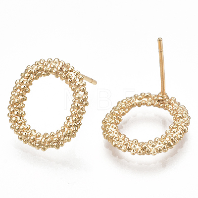 Brass Stud Earrings KK-S348-366-1