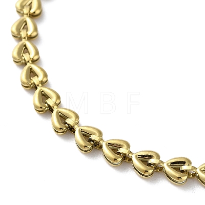 304 Stainless Steel Heart Link Chain Bracelets for Women BJEW-G712-01G-1