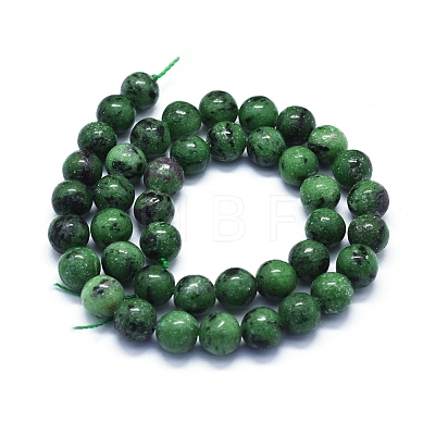 Natural Ruby in Zoisite Beads Strands G-E561-12-10mm-1