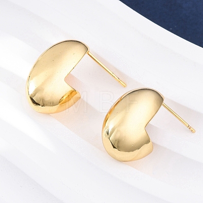 Oval Brass Stud Earrings EJEW-Q015-20B-G-1