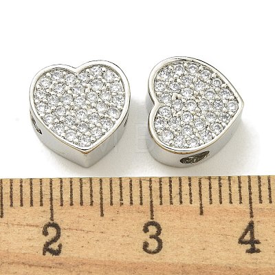 Rack Plating Brass Micro Pave Cubic Zirconia Beads KK-K386-16P-1