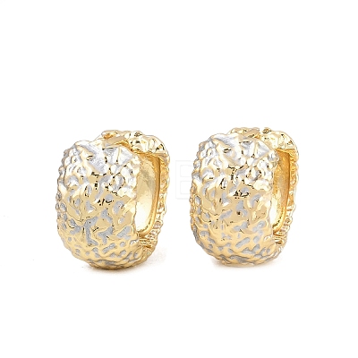 Brass Enamel Hoop Earrings EJEW-D336-02G-1