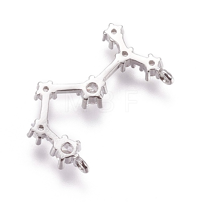 Brass Micro Pave Cubic Zirconia Pendants ZIRC-F099-20P-04-1