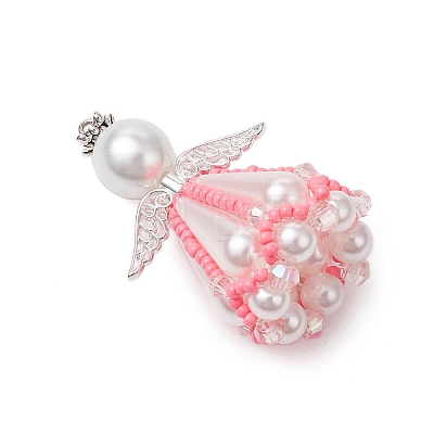 Beaded Angel Charms PALLOY-MZ00435-04-1