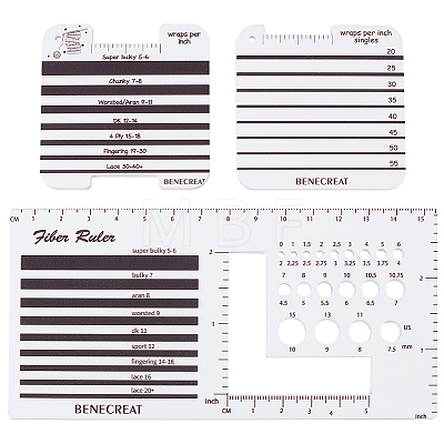 3Pcs 3 Styles Acrylic Yarn Wrap Per Inch Guide Board DIY-BC0006-91-1