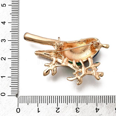 Bird Zinc Alloy Rhinstone Brooches JEWB-V001-04C-1