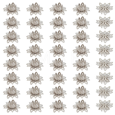 40Pcs Brass Bead Caps KK-PH0015-25P-1