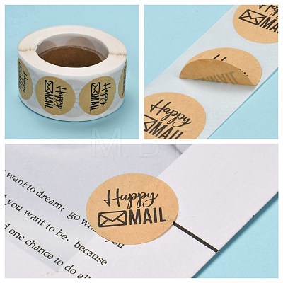 Self-Adhesive Kraft Paper Gift Tag Stickers X-DIY-G013-A18-1