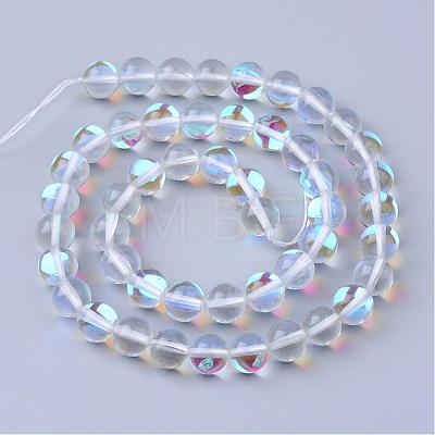 Synthetic Moonstone Beads Strands G-R375-10mm-B13-1