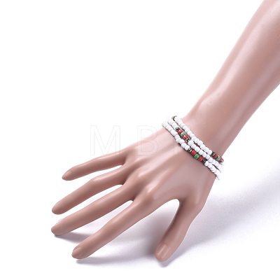 Three Loops Stretch Wrap Bracelets BJEW-JB05018-1