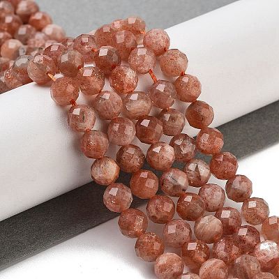 Natural Gold Sunstone Beads Strands G-B088-C21-06-1