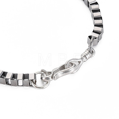 Alloy Box Chain Bracelet for Men Women BJEW-N015-013-1
