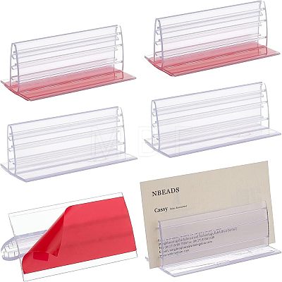 Plastic Business Card Frame ODIS-WH0010-01-1