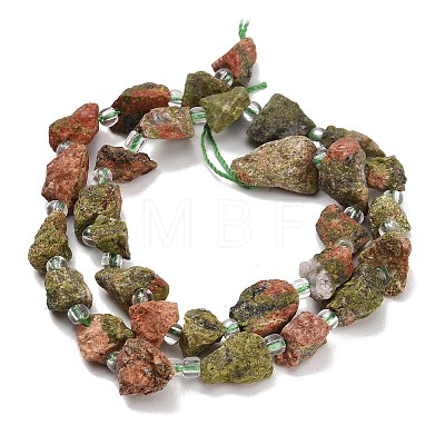 Natural Unakite Beads Strands GG-CBA0B77-A16-02-1