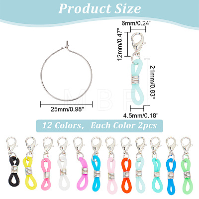 Rubber Knitting Stitch Markers HJEW-AB00574-1