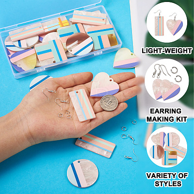 Fashewelry DIY Two Tone 3D Printed Drop Earring Making Kit DIY-FW0001-18-1