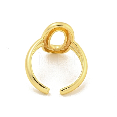 Rack Plated Brass Oval Open Cuff Ring for Women RJEW-Z039-05G-1