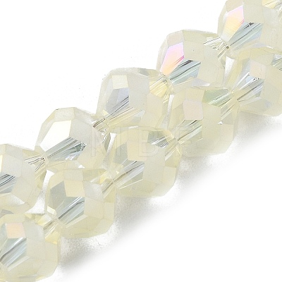 Electroplate Transparent Glass Beads Strands EGLA-I019-FR05-1