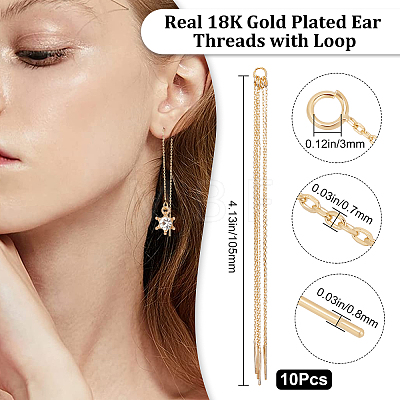 10Pcs Brass Stud Earring Findings KK-BBC0002-60-1