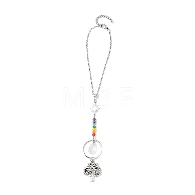 Tree of Life Alloy Pendant Decorations HJEW-JM04556-1