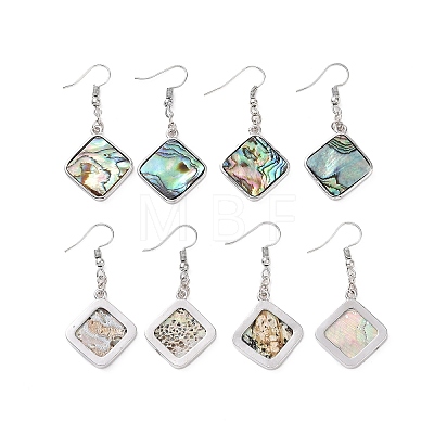 Abalone Shell/Paua Shell Dangle Earrings EJEW-F147-A12-1
