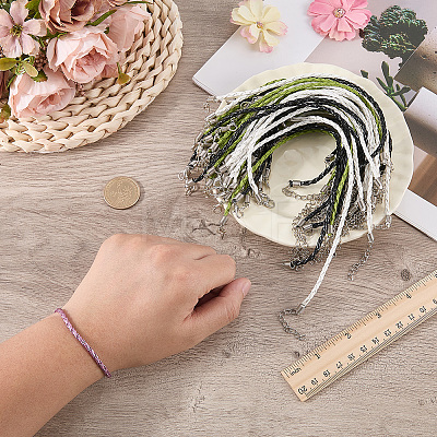 50Pcs Trendy 3MM Round Braided Imitation Leather Cord Bracelet Making BJEW-CL0001-45-1