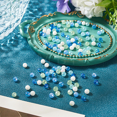 125Pcs 5 Colors Electroplate Glass Beads EGLA-TA0013-63-1