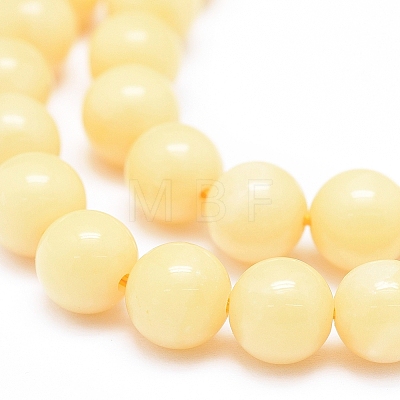 Natural Yellow Jade Beads Strands G-D0010-02-6mm-1